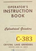 Crystal Lake-Crystal Lake, Cylindrical Grinder, Operators Instructions Manual-500 Series-01